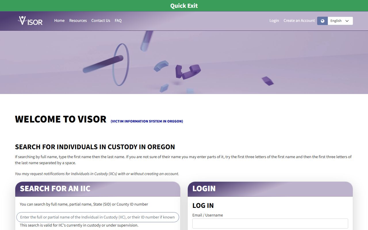 Linn County arrest records VISOR custody status search