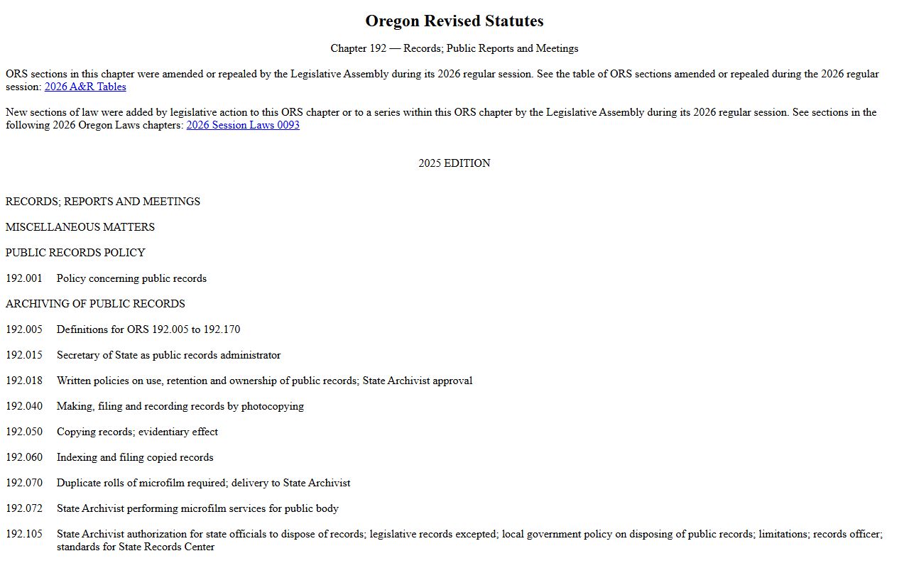 Linn County court records Oregon public records law