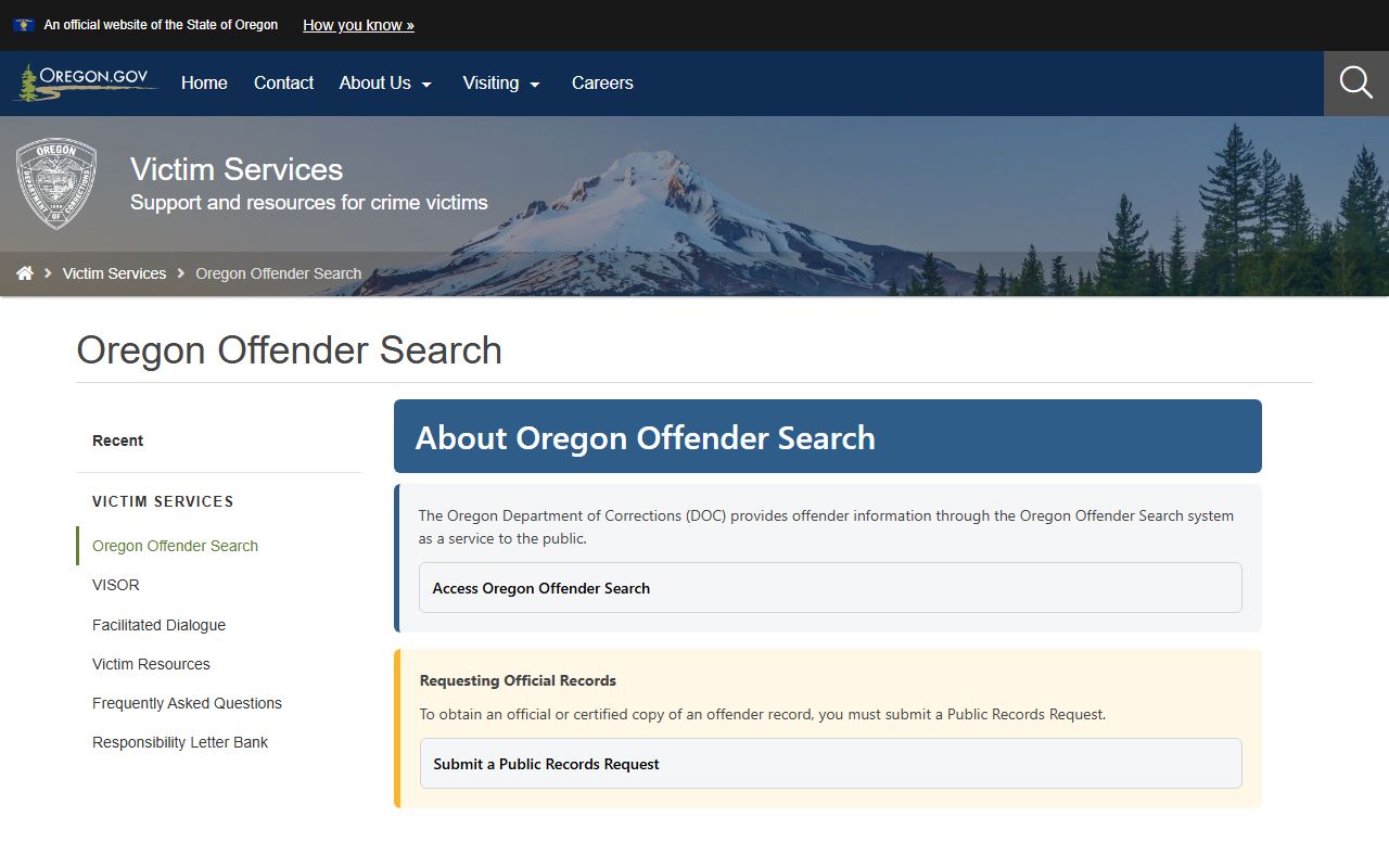 Linn County criminal court records Oregon DOC search information