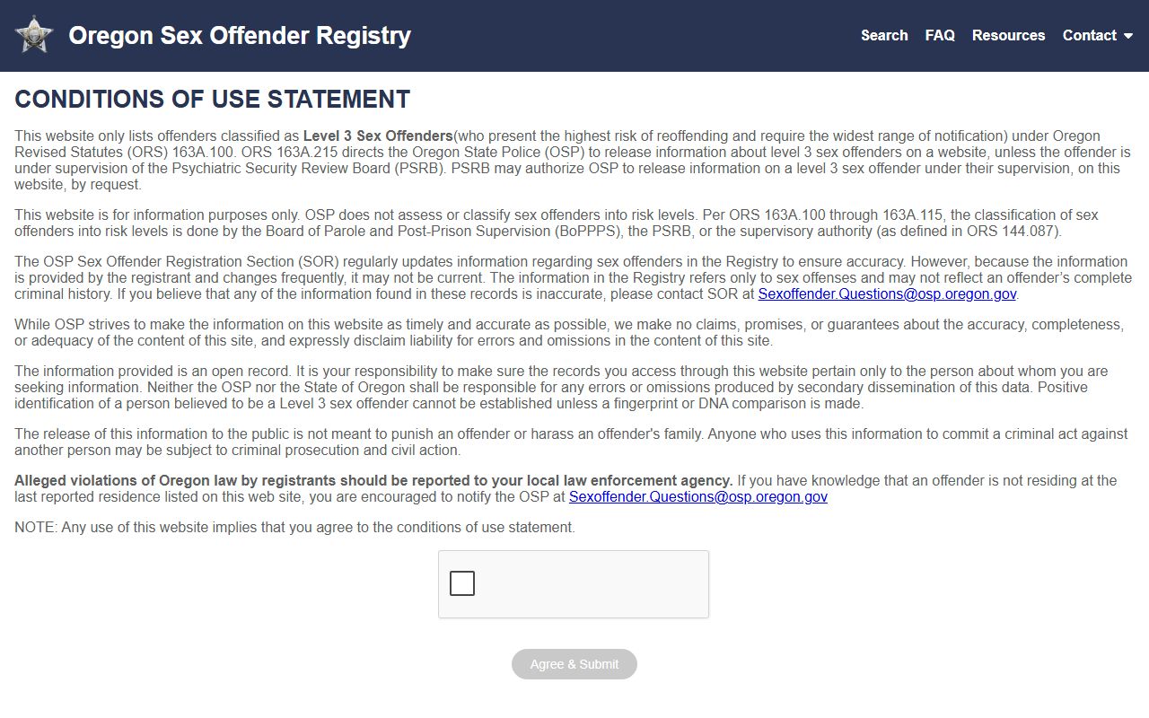 Linn County criminal court records Oregon sex offender registry search