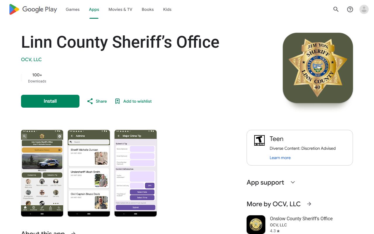 Linn County Circuit Court sheriff app record distinction