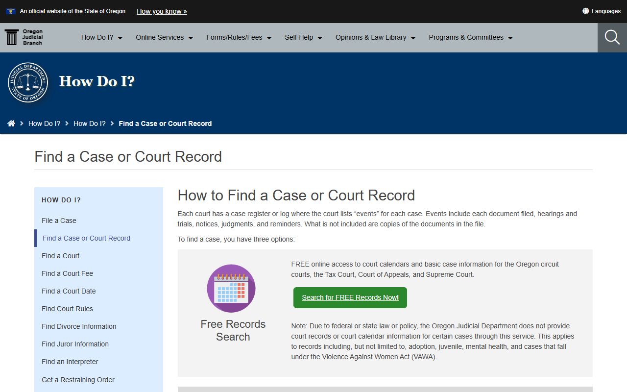 Linn County court records OJD find court records